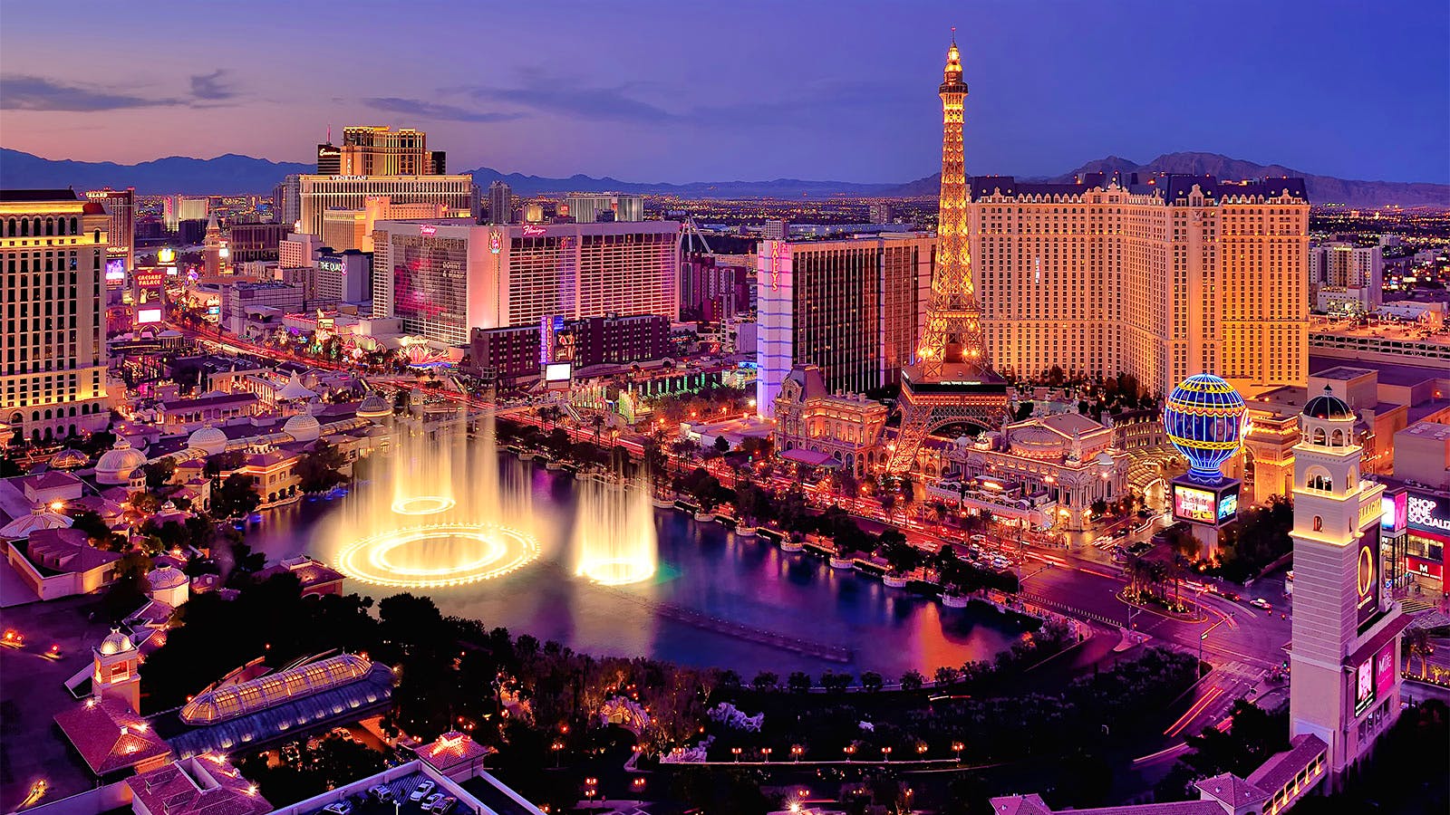 The Las Vegas skyline at night