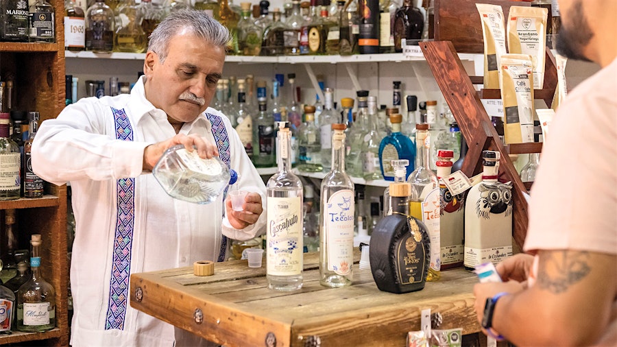 At El Buho in Jalisco, shop owner Emilio Ferreira Ruiz stocks an encyclopedic inventory of fine tequilas.